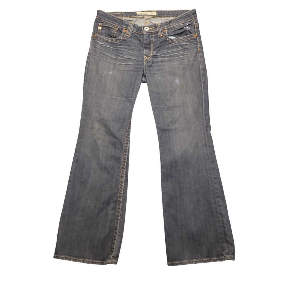 Big Star Maddie Jeans Womens 29S Blue Med Wash Mid Rise Bootcut Distressed Denim